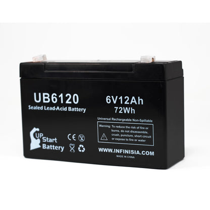 5x Pack - appropriate Tripp-Lite 850 Battery - Replacement UB6120 Universal Sealed Lead Acid Battery (6V, 12Ah, 12000mAh, F1 Terminal, AGM, SLA) - Includes 10 F1 to F2 Terminal Adapters