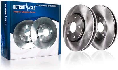 Detroit Axle - Front Brake Kit for 1998-2002  Crown Victoria Mercury Grand Marquis Lincoln Town Car Disc Brake Rotors and Ceramic Brakes Pads 1999 2000 2001 Replacement