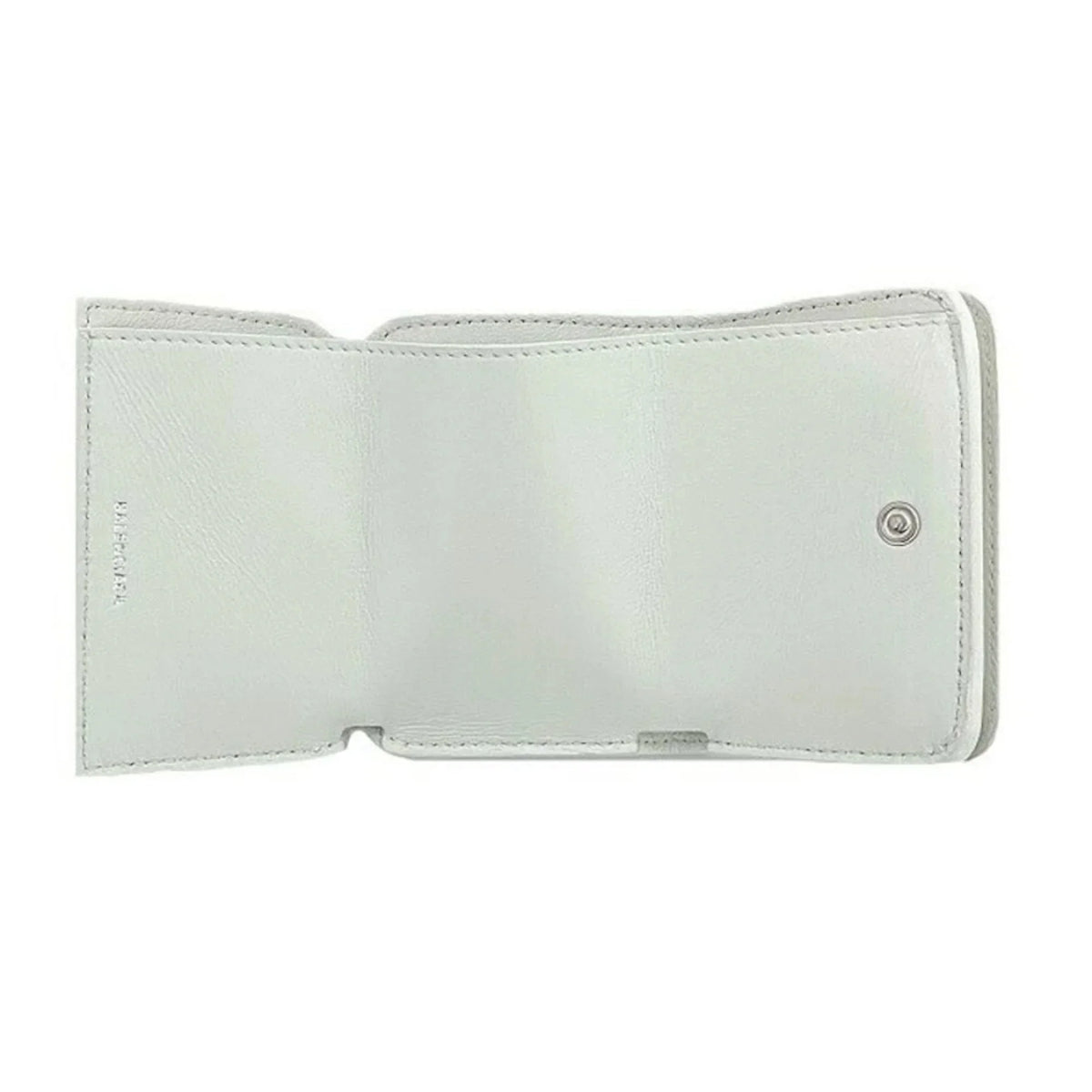 Balenciaga Everyday White Leather Logo Mini Trifold Wallet 593813