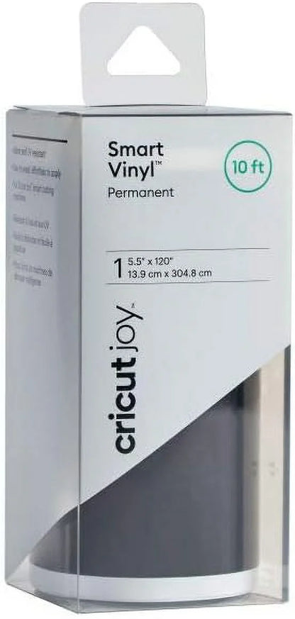 Cricut Smart Permanent Vinyl (5.5in x 120in, Black) for Joy machine - matless cutting for shapes up to 4ft, & repeated cuts up to 20ft