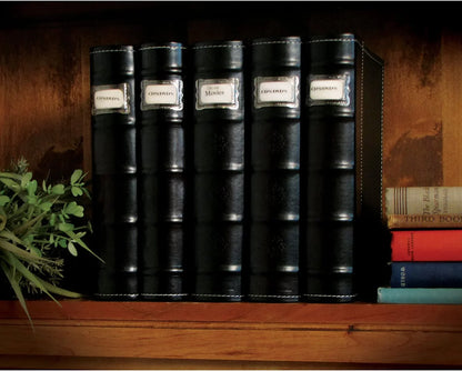 Bellagio-Italia CD/DVD Storage Binder Set - Black - Leather - 6 Pack - 288-Disc Capacity - Storage Organizer for DVDs, CDs, Blu Rays, & Video Games - Acid-Free Binder Organizer Sheets