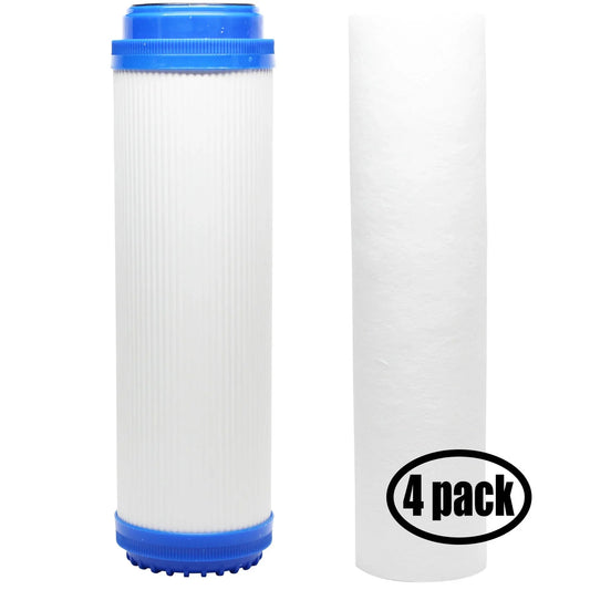 4-Pack Replacement for Filter Kit for Aqua Pure AP102T RO System - Includes Polypropylene Sediment Filter & Granular Activated Carbon Filter - Denali Pure Brand