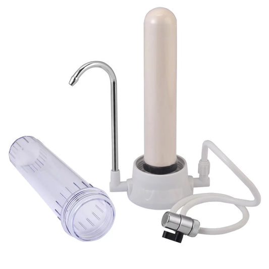 Countertop Faucet moisture Filter System with Ceramic Cartridge - Reduces Fluoride and Chlorine in Hard liquid, Easy to Install for Home Kitchen and Bathroom Use