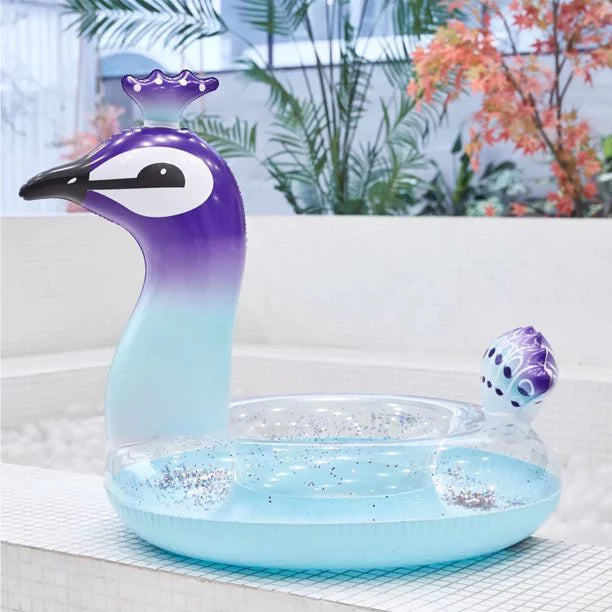 Cherry Inflatable Swimming Pool Glitter Float Toys Peacock Designed with Fast Valves Summer Fun Beach Party Lounge Raft Decorative liquid Game for Kids | 48 Inch