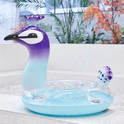 Cherry Inflatable Swimming Pool Glitter Float Toys Peacock Designed with Fast Valves Summer Fun Beach Party Lounge Raft Decorative liquid Game for Kids | 48 Inch