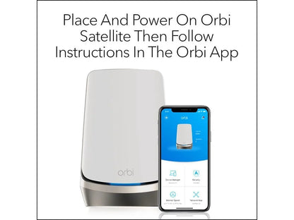 ft, AXE11000 (10.8Gbps). NETGEAR Orbi Quad-Band WiFi 6E Mesh Add-on Satellite (RBSE960) - Works with Orbi RBRE960, RBKE962, RBKE963, Adds Coverage Up to 3,000 sq