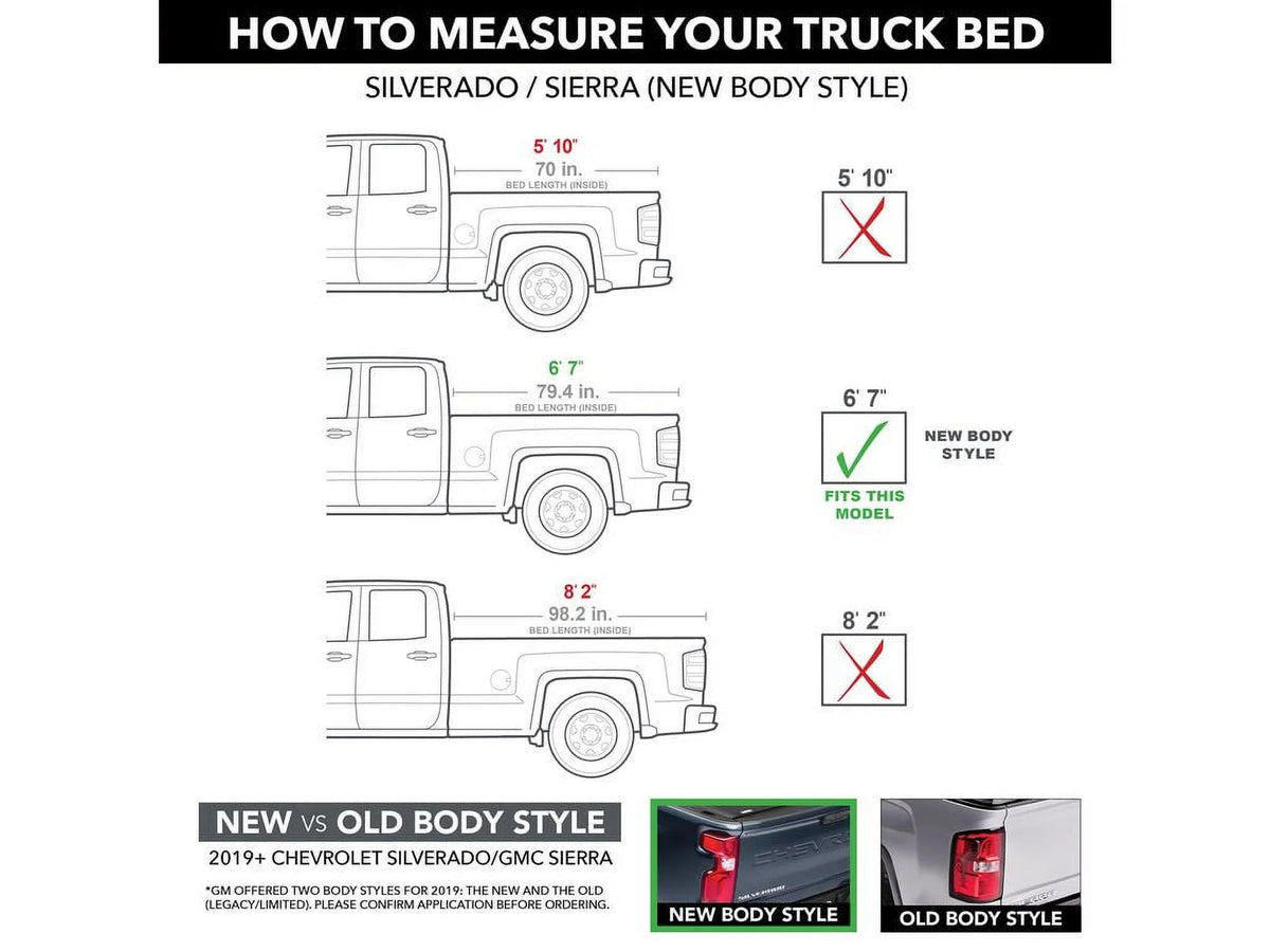 BAK by RealTruck Revolver X4s Hard Rolling Truck Bed Tonneau shield | 80131 | appropriate with 2019 - 2023 Chevy/GMC Silverado/Sierra, works w/ MultiPro/Flex tailgate 6' 7" Bed (79.4")