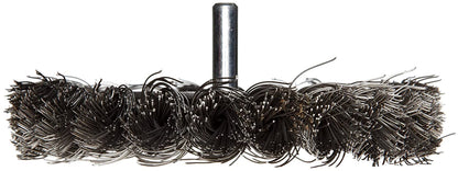 Weiler 17687 4" Stem-Mounted Knot Wire Wheel, .014" Steel Fill, 1/4" Stem, Made in the USA