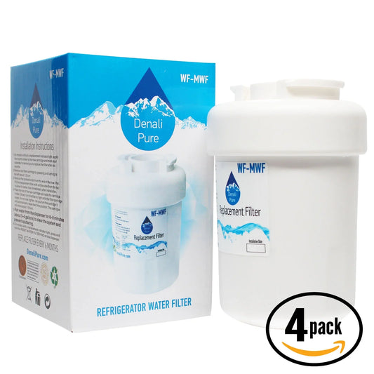 4-Pack Replacement General Electric GSHF3KGXFCWW Refrigerator moisture Filter - suitable General Electric MWF, MWFP Fridge aqua Filter Cartridge - Denali Pure Brand