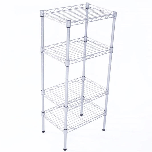CAIHONG 4-Tier Wire Shelving Unit Metal Storage Rack Adjustable Organizer Perfect for Pantry Laundry Bathroom Kitchen Closet Organization (Silver, 13.77L x 9.84 Wx 31.5H)