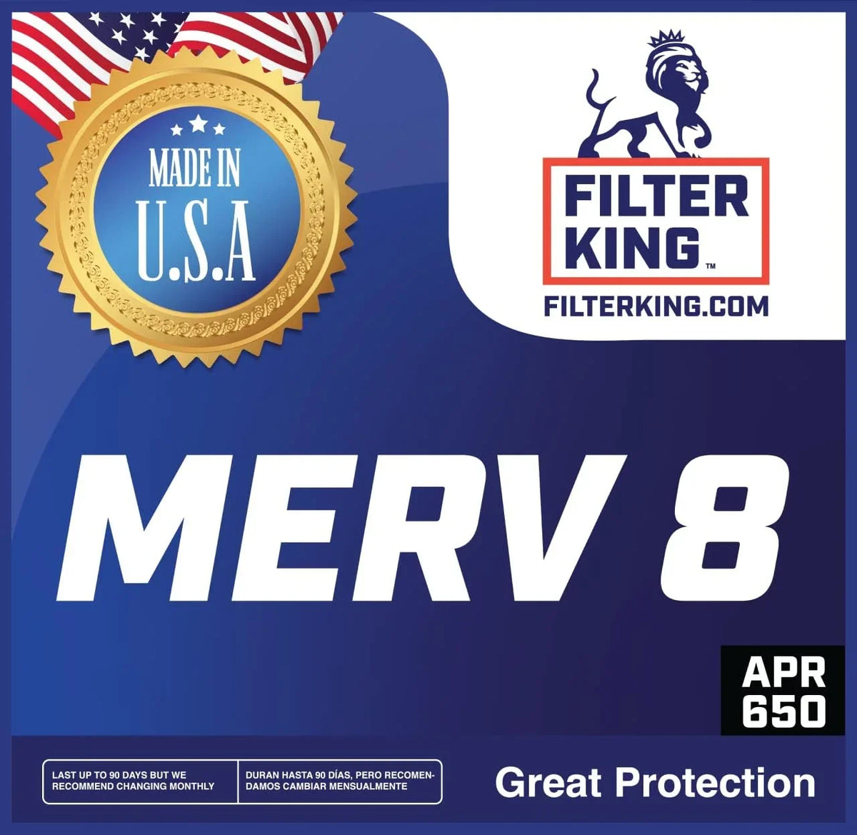 Filter King 35x33.5x1 Air Filter | 4-PACK | MERV 8 HVAC Pleated A/C Furnace Filters | MADE IN USA | Actual Size: 35 x 33.5 x .75"