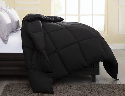 Chezmoi Collection All Season California King Size Down Alternative Comforter - Plush Microfiber Fill - Box Stitch Quilted - Duvet Insert with Corner Tabs (Cal King, Black)