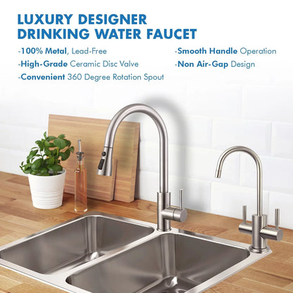APEC Westbrook 2-Handle Instant Hot and Cold Reverse Osmosis Drinking aqua Dispenser Faucet in Brushed Nickel