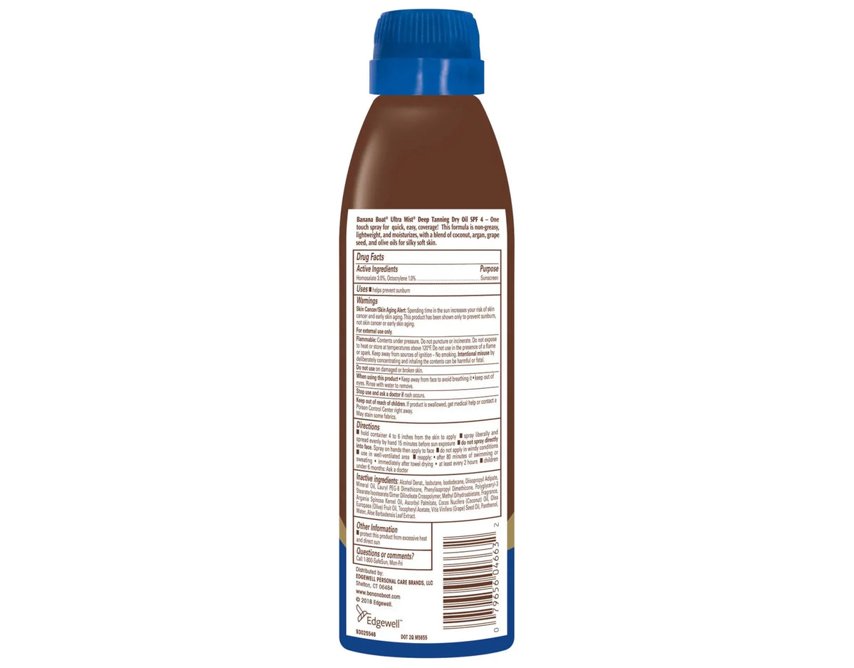 Banana craft UltraMist Deep Tanning Dry Oil - SPF 4 - 6oz (Pack of 5)