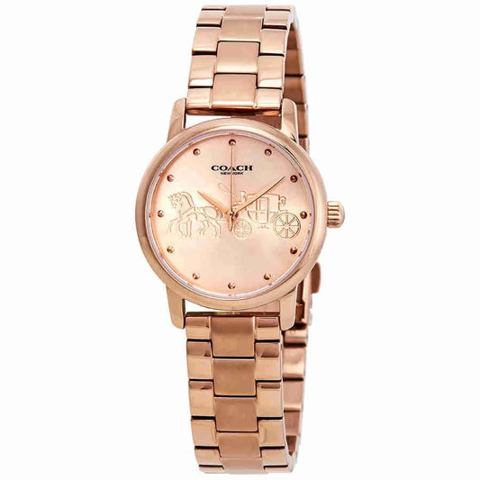 Coach Grand Rose Dial Rose Gold-tone Ladies Watch 14502977