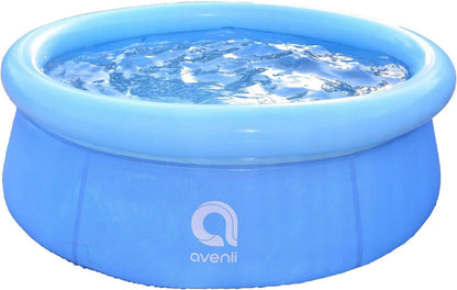 Avenli 12014 5.5 Foot X 20 Inch 1 To 2 Person Capacity Prompt Set Kids Above Ground Inflatable Outdoor Backyard Kiddie Swimming Pool, Blue