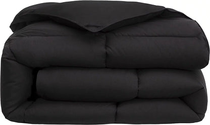 Chezmoi Collection All Season California King Size Down Alternative Comforter - Plush Microfiber Fill - Box Stitch Quilted - Duvet Insert with Corner Tabs (Cal King, Black)