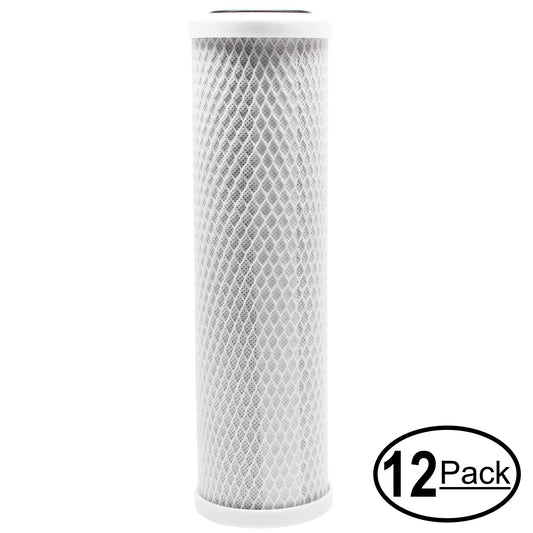 12-Pack Replacement for MaxWater 103461 Activated Carbon Block Filter - Universal 10 inch Filter for MaxWater 3 Stage Whole house aqua System - Denali Pure Brand