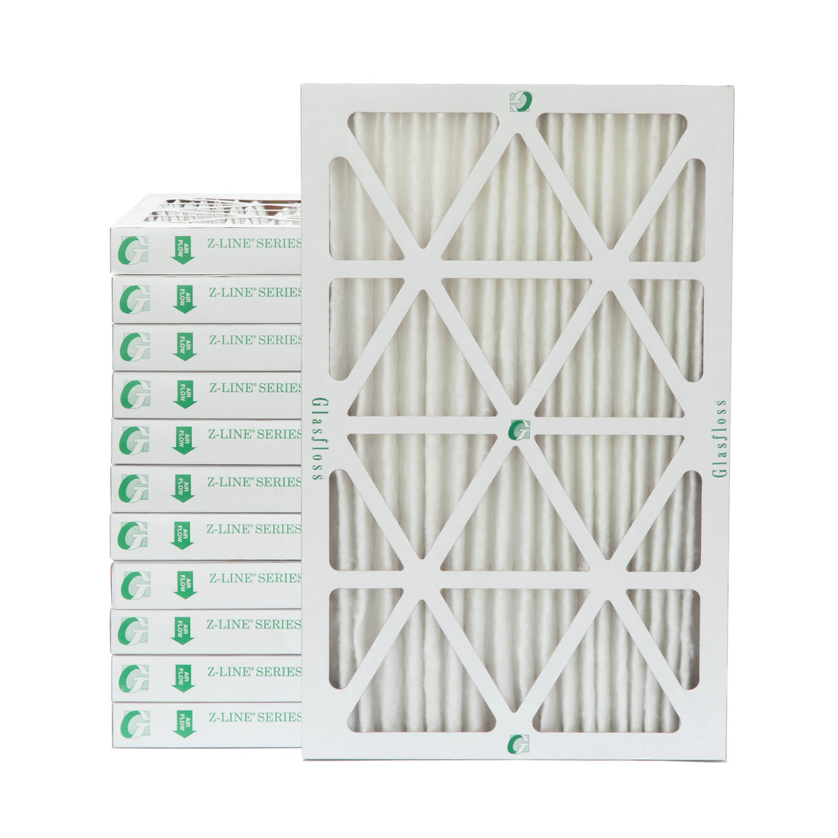 Actual Size: 17-1/2 x 23-1/2 x 1-3/4. 12 Pack of 18x24x2 MERV 13 Pleated 2" Inch Air Filters by Glasfloss
