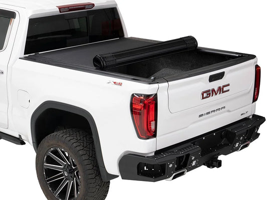BAK by RealTruck Revolver X4s Hard Rolling Truck Bed Tonneau shield | 80131 | appropriate with 2019 - 2023 Chevy/GMC Silverado/Sierra, works w/ MultiPro/Flex tailgate 6' 7" Bed (79.4")
