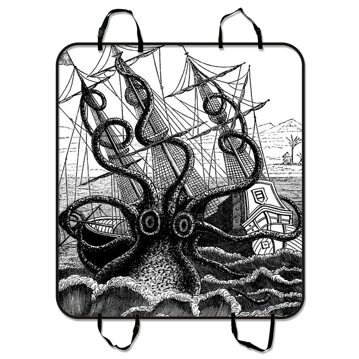 GCKG Black Octopus Pet Car Seat wrap Dog Car Seat Mat Hammock Cargo Mat Trunk Mat For Cars Trucks and SUV 54x60 inches
