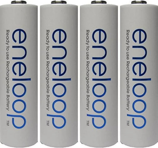 4 Pack Newest Version  Eneloop 4th Generation AA NiMH Pre-charged 2100 Times Rechargeable Batteries + Free Battery Holder