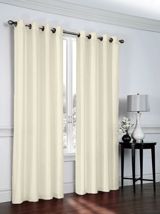 2 Pack: Regal Home Collections Ultra Luxurious Semi Sheer Shimmer Grommet Top Curtain Panels - Ivory