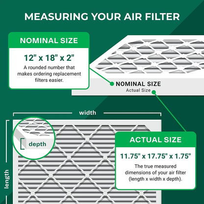 Filterbuy 12x18x2 MERV 11 Pleated HVAC AC Furnace Air Filters (4-Pack)