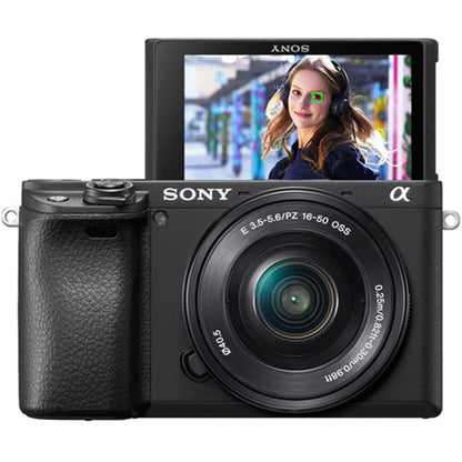 Alpha a6400 Mirrorless Digital Camera with E PZ 16-50mm OSS Lens, 128GB SanDisk Card, Tripod, Case, ZeeTech Accessory Bundle