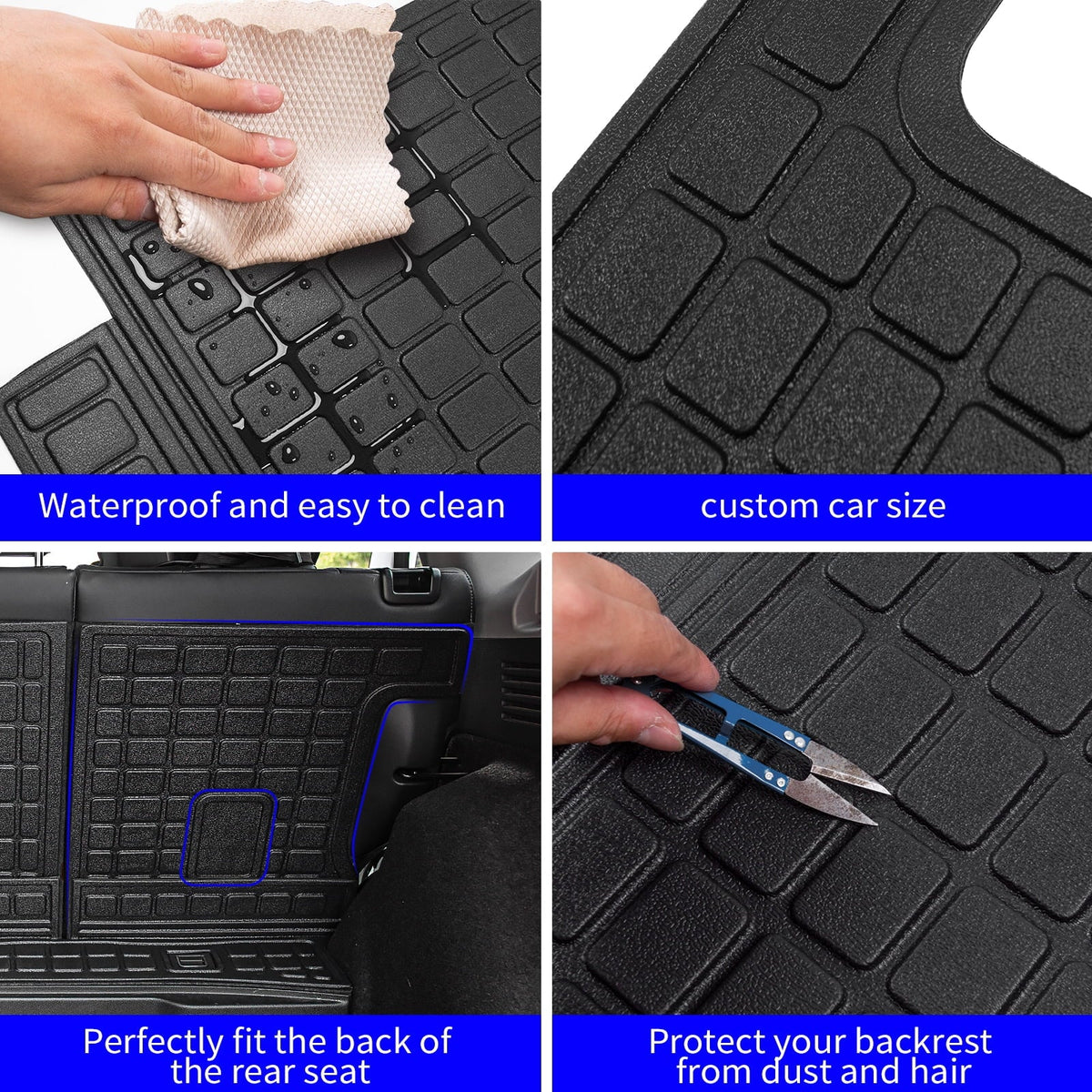 Fit 2017-2022 Honda CRV Fuel Trunk Mat Cargo Liner Rear Trunk Liner TPE All climate Seat Back wrap Protector 2021 CR-V Accessories (Trunk Mats + Backrest Mats)