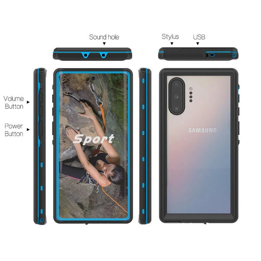 Case for  Galaxy Note10 Plus Waterproof Built 12FT Military Shockproof In Screen Protector IP68 Waterproof Full