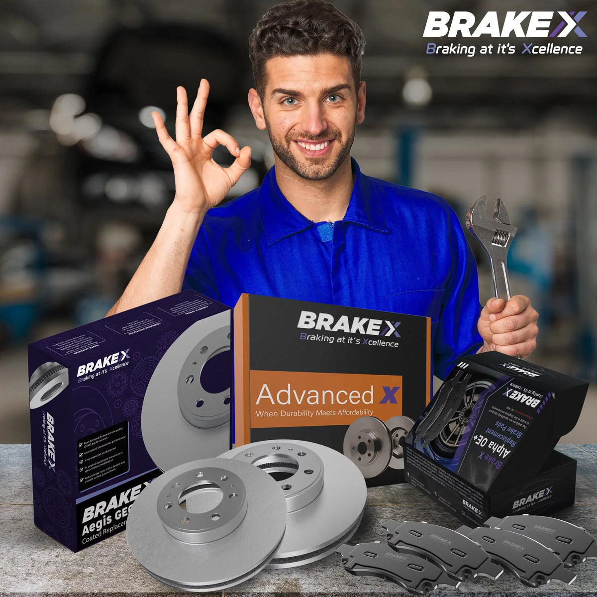 [Front] Brake X GEOMET Coated Replacement Disc Rotors and Premium Ceramic Brake Pads Kit | 6 Piece Set | For 1992-1994  Camry 2.2