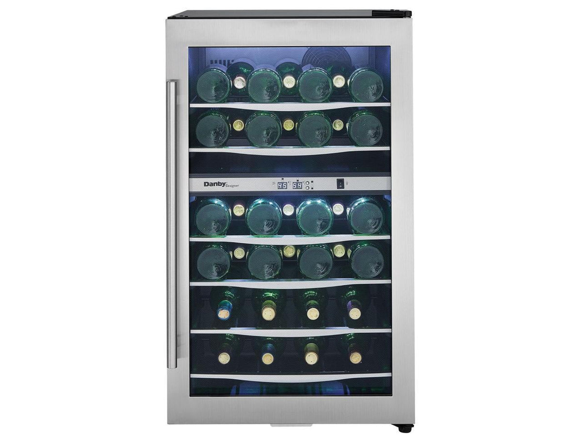 Danby Designer DWC040A3BSSD 38 Bottle Compact LED Light Refrigerator Wine Cooler