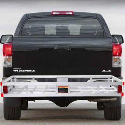 Hitch Cargo Carrier Fits 2” Receiver, 60” x 22” x 7” Mount Luggage Rack, Aluminum Trailer Vehicle Cargo Basket for SUV, Truck, Car, 500LBS Capacity