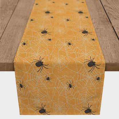 Creative Products Orange Spider Web Pattern 16 x 90 Poly Twill Table Runner