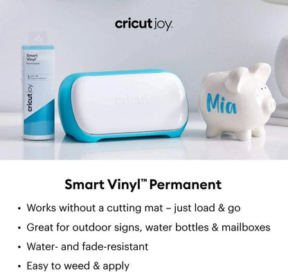 Cricut Smart Permanent Vinyl (5.5in x 120in, Black) for Joy machine - matless cutting for shapes up to 4ft, & repeated cuts up to 20ft