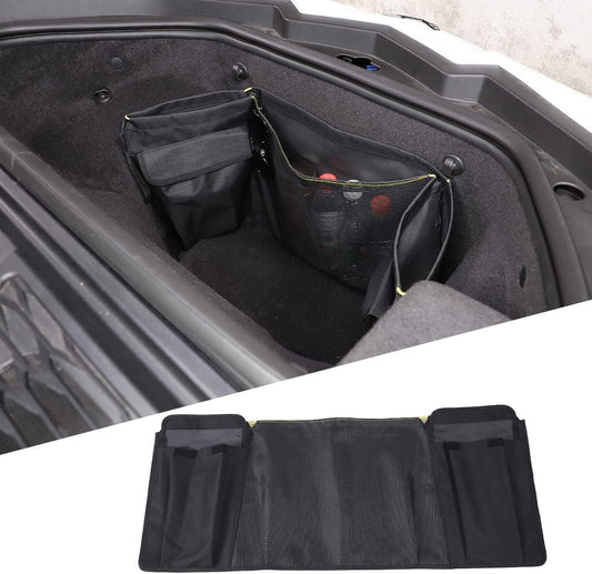 Front Trunk Organizer suitable with Chevrolet Corvette C8 2020-2023, Front Trunk Organizer Storage with Mesh Pocket, Trunk Fence Storage Organizer Accessories
