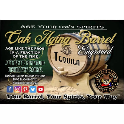 Frosty Mug Ale (007) - Engraved American Oak Ale Aging Barrel