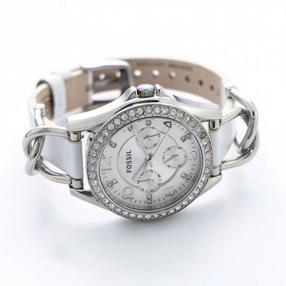 Fossil Women's  Riley Analog Display Analog Quartz White Watch 38MM ES3463