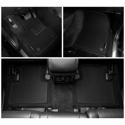 CLIM ART Watertrap Custom Fit Floor Mats suitable for Jeep Grand Cherokee 2016-2021, 1st & 2nd Row, Car Mats Floor Liner, All-atmospheric conditions, Car Accessories for Man & Woman, Black/Black - FL011318032