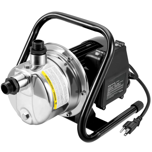 BENTISMShallowWell Pump, 1.5  115V, 1200 GPH 164 ft Height, 87 psi Max Pressure, Portable Stainless Steel Sprinkler Booster Jet Pumps for Garden Lawn Irrigation system, Lake Fountain, WaterTransfer