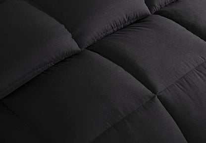 Chezmoi Collection All Season California King Size Down Alternative Comforter - Plush Microfiber Fill - Box Stitch Quilted - Duvet Insert with Corner Tabs (Cal King, Black)