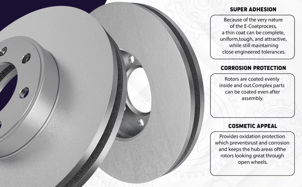 [Front] Brake X GEOMET Coated Replacement Disc Rotors and Premium Ceramic Brake Pads Kit | 6 Piece Set | For 1992-1994  Camry 2.2