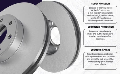 [Front] Brake X GEOMET Coated Replacement Disc Rotors and Premium Ceramic Brake Pads Kit | 6 Piece Set | For 1992-1994  Camry 2.2