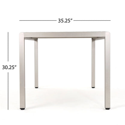 Coral Bay Outdoor Aluminum Dining Table with Wicker Top, Grey