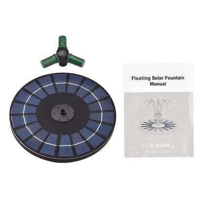 6W Colorful Solar Fountain Pump With Rotatable Nozzle LED Light Solar moisture Pump With Battery Auto-Shut off 9 Inch Fountain for Bird Bath Garden Small Pond
