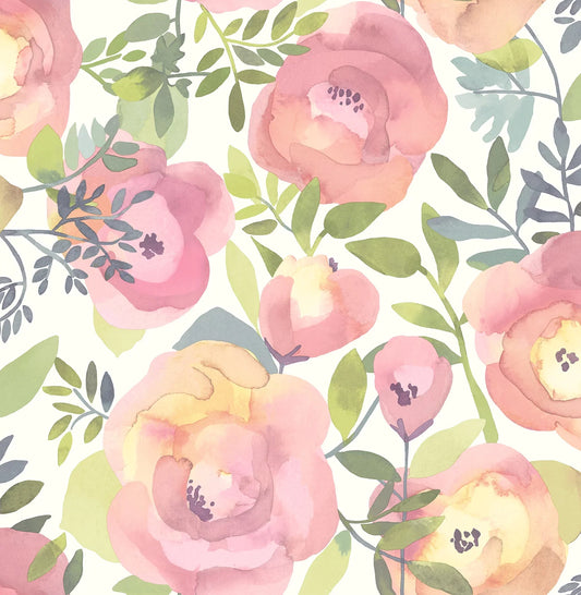 ft.. Nuwallpaper Peachy Keen Pink Vinyl Peel & Stick Wallpaper, 216-in by 20.8-in, 31.2 sq