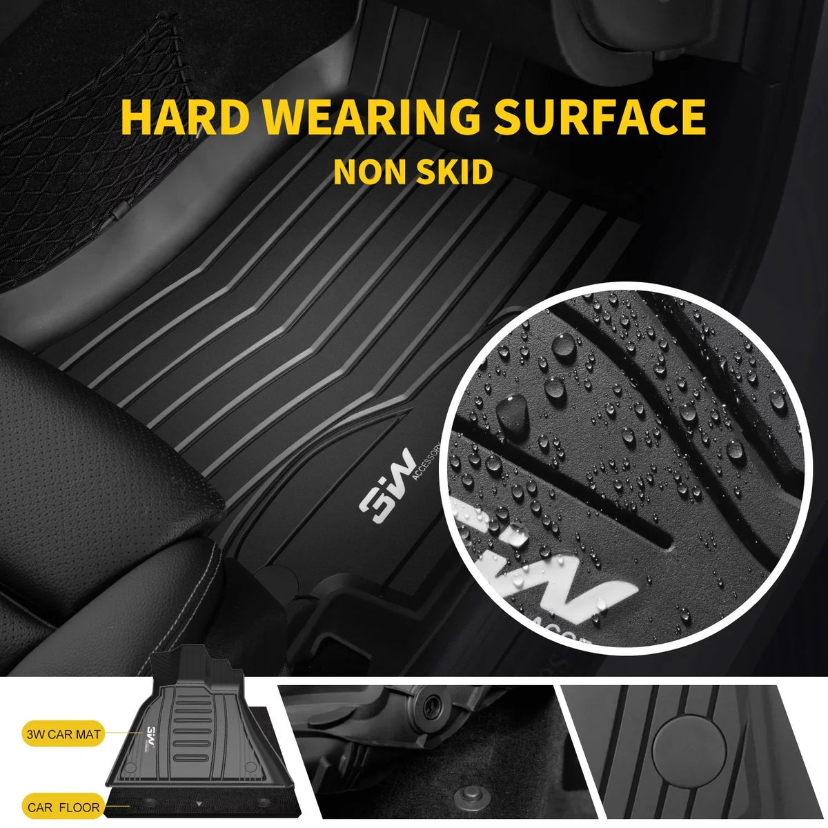 3W Cargo Liner matching for  Sienna 2021 2022 2023 8 seats TPE All atmospheric conditions Custom Fit Trunk Mat for 2021 2022 2023  Sienna ( (NOT for Spare Tire Model ), Black