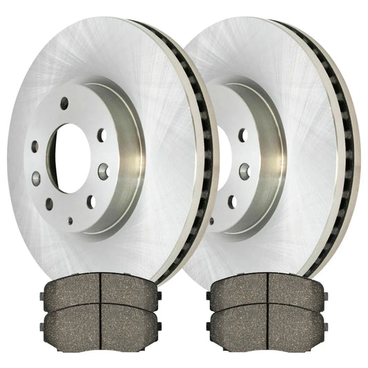 AutoShack Front Brake Rotors and Ceramic Pads Kit Driver and Passenger Side Replacement for 2007 2008 2009 2010 2011 2012 Mazda CX-7 2.3L 2.5L AWD FWD