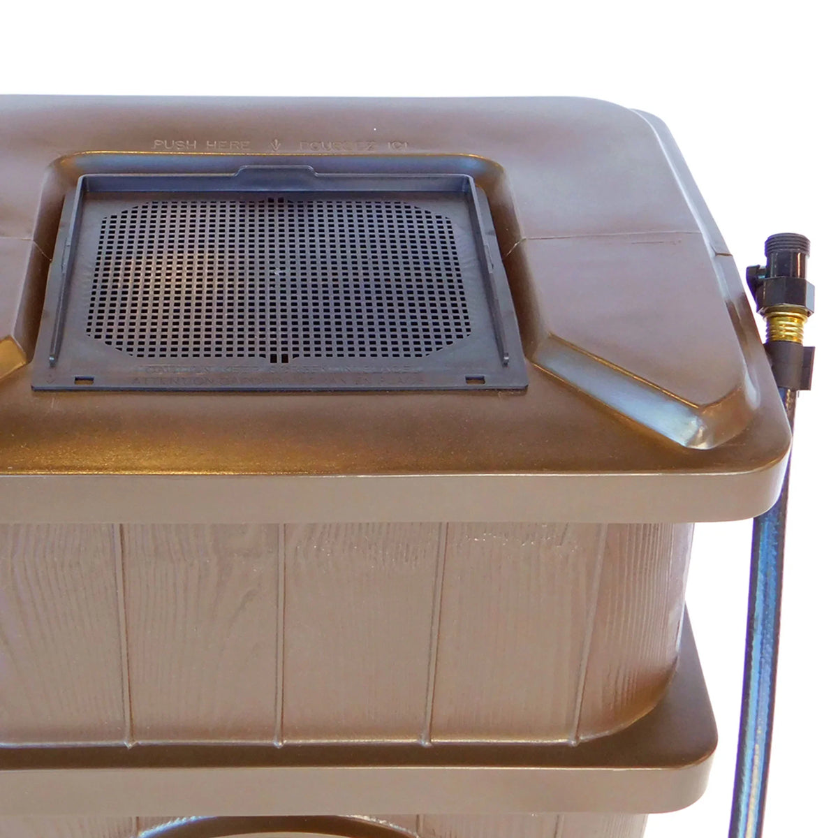 FCMP Outdoor WG4000 45 Gallon Wood Grain Rain aqua Catcher Barrel, Brown